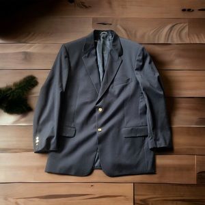 Stafford Executive 100% Wool Blazer Coat Jacket Navy Blue size 48L